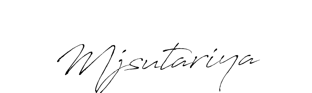 Make a beautiful signature design for name Mjsutariya. With this signature (Antro_Vectra) style, you can create a handwritten signature for free. Mjsutariya signature style 6 images and pictures png