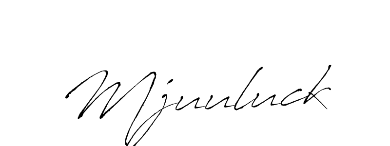 Mjuuluck stylish signature style. Best Handwritten Sign (Antro_Vectra) for my name. Handwritten Signature Collection Ideas for my name Mjuuluck. Mjuuluck signature style 6 images and pictures png