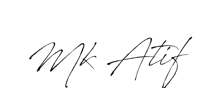 How to make Mk Atif name signature. Use Antro_Vectra style for creating short signs online. This is the latest handwritten sign. Mk Atif signature style 6 images and pictures png