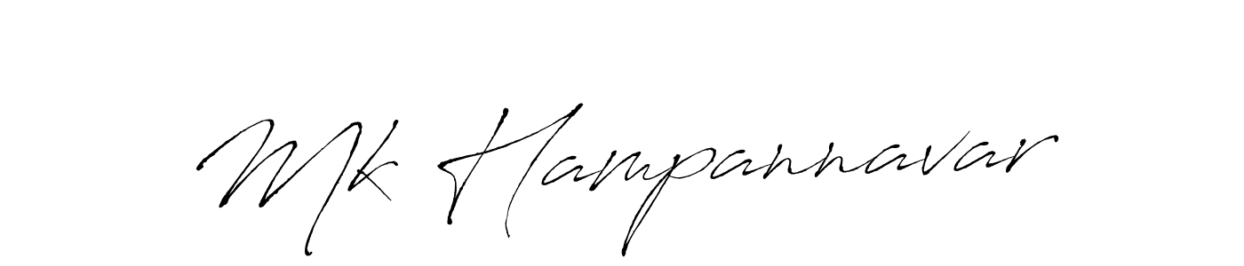 The best way (Antro_Vectra) to make a short signature is to pick only two or three words in your name. The name Mk Hampannavar include a total of six letters. For converting this name. Mk Hampannavar signature style 6 images and pictures png