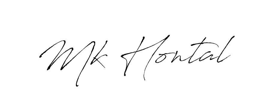 Make a beautiful signature design for name Mk Hontal. With this signature (Antro_Vectra) style, you can create a handwritten signature for free. Mk Hontal signature style 6 images and pictures png