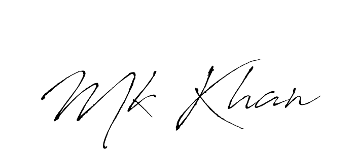 Design your own signature with our free online signature maker. With this signature software, you can create a handwritten (Antro_Vectra) signature for name Mk Khan. Mk Khan signature style 6 images and pictures png