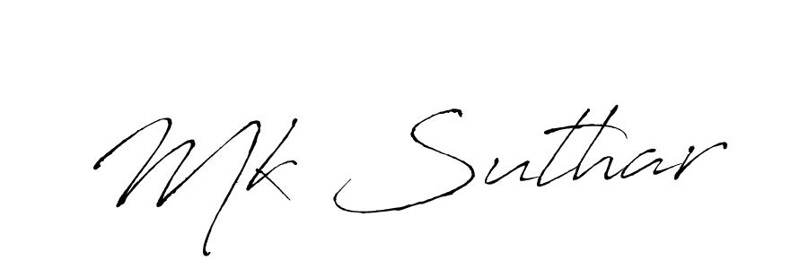 Mk Suthar stylish signature style. Best Handwritten Sign (Antro_Vectra) for my name. Handwritten Signature Collection Ideas for my name Mk Suthar. Mk Suthar signature style 6 images and pictures png