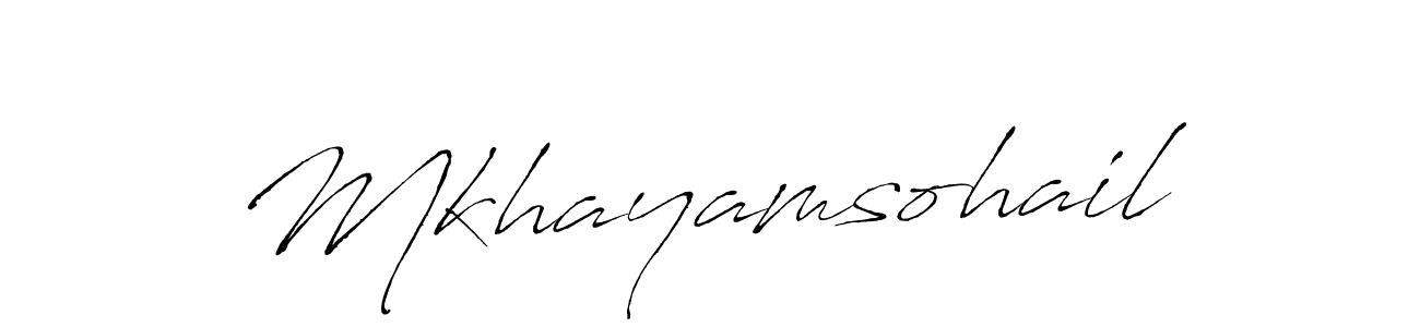 Also we have Mkhayamsohail name is the best signature style. Create professional handwritten signature collection using Antro_Vectra autograph style. Mkhayamsohail signature style 6 images and pictures png