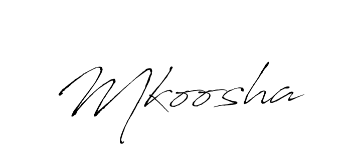 Antro_Vectra is a professional signature style that is perfect for those who want to add a touch of class to their signature. It is also a great choice for those who want to make their signature more unique. Get Mkoosha name to fancy signature for free. Mkoosha signature style 6 images and pictures png