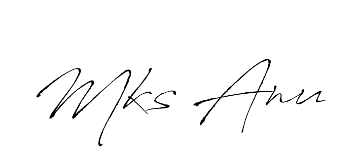Design your own signature with our free online signature maker. With this signature software, you can create a handwritten (Antro_Vectra) signature for name Mks Anu. Mks Anu signature style 6 images and pictures png