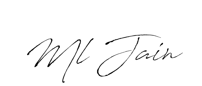 Create a beautiful signature design for name Ml Jain. With this signature (Antro_Vectra) fonts, you can make a handwritten signature for free. Ml Jain signature style 6 images and pictures png