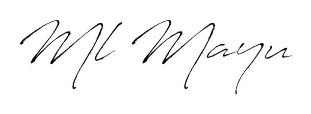 Enhance your business communications with Ml Mayu signature in Antro_Vectra lettering. Clean, modern, and universally compatible. Ml Mayu signature style 6 images and pictures png