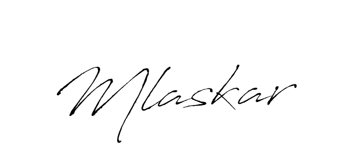 Create a beautiful signature design for name Mlaskar. With this signature (Antro_Vectra) fonts, you can make a handwritten signature for free. Mlaskar signature style 6 images and pictures png