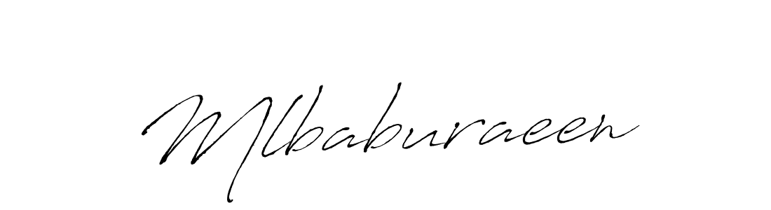 The best way (Antro_Vectra) to make a short signature is to pick only two or three words in your name. The name Mlbaburaeen include a total of six letters. For converting this name. Mlbaburaeen signature style 6 images and pictures png