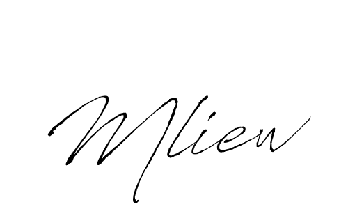 Create a beautiful signature design for name Mliew. With this signature (Antro_Vectra) fonts, you can make a handwritten signature for free. Mliew signature style 6 images and pictures png