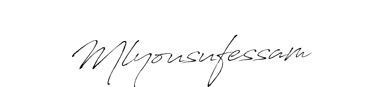 You should practise on your own different ways (Antro_Vectra) to write your name (Mlyousufessam) in signature. don't let someone else do it for you. Mlyousufessam signature style 6 images and pictures png