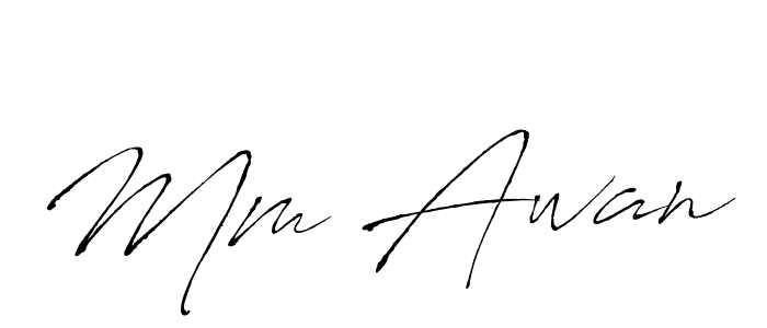 Make a beautiful signature design for name Mm Awan. With this signature (Antro_Vectra) style, you can create a handwritten signature for free. Mm Awan signature style 6 images and pictures png