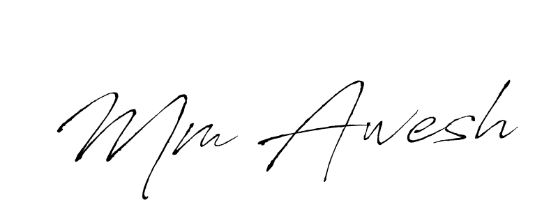 How to make Mm Awesh name signature. Use Antro_Vectra style for creating short signs online. This is the latest handwritten sign. Mm Awesh signature style 6 images and pictures png