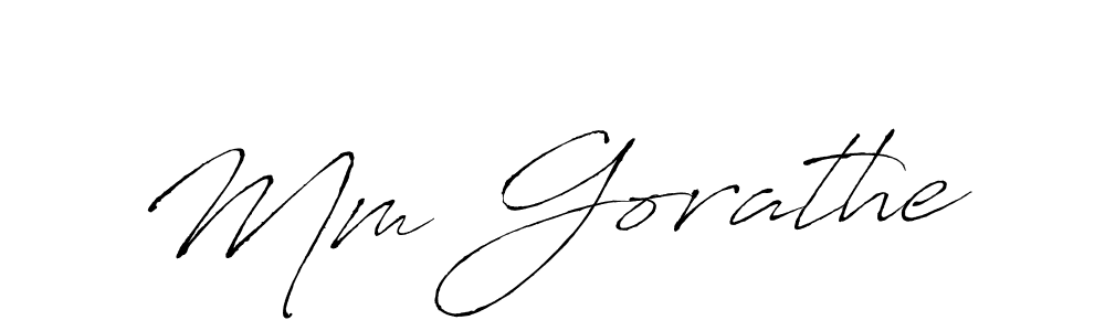 Similarly Antro_Vectra is the best handwritten signature design. Signature creator online .You can use it as an online autograph creator for name Mm Gorathe. Mm Gorathe signature style 6 images and pictures png