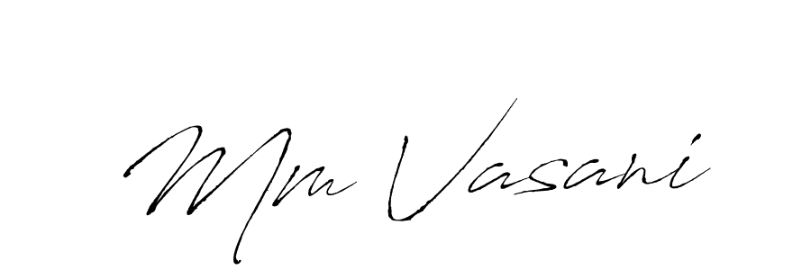 Design your own signature with our free online signature maker. With this signature software, you can create a handwritten (Antro_Vectra) signature for name Mm Vasani. Mm Vasani signature style 6 images and pictures png