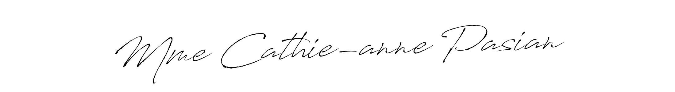 Create a beautiful signature design for name Mme Cathie-anne Pasian. With this signature (Antro_Vectra) fonts, you can make a handwritten signature for free. Mme Cathie-anne Pasian signature style 6 images and pictures png