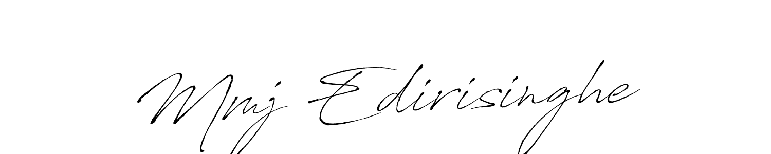 The best way (Antro_Vectra) to make a short signature is to pick only two or three words in your name. The name Mmj Edirisinghe include a total of six letters. For converting this name. Mmj Edirisinghe signature style 6 images and pictures png