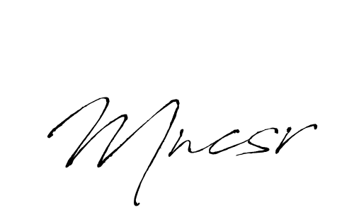 Antro_Vectra is a professional signature style that is perfect for those who want to add a touch of class to their signature. It is also a great choice for those who want to make their signature more unique. Get Mncsr name to fancy signature for free. Mncsr signature style 6 images and pictures png