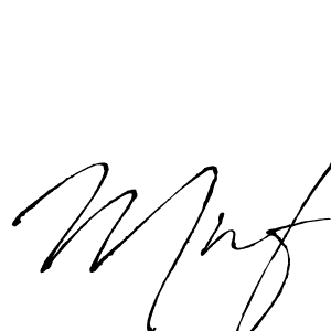 Make a beautiful signature design for name Mnf. With this signature (Antro_Vectra) style, you can create a handwritten signature for free. Mnf signature style 6 images and pictures png