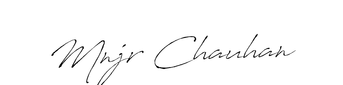 How to make Mnjr Chauhan signature? Antro_Vectra is a professional autograph style. Create handwritten signature for Mnjr Chauhan name. Mnjr Chauhan signature style 6 images and pictures png