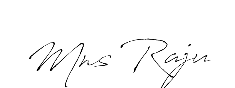 How to make Mns Raju name signature. Use Antro_Vectra style for creating short signs online. This is the latest handwritten sign. Mns Raju signature style 6 images and pictures png