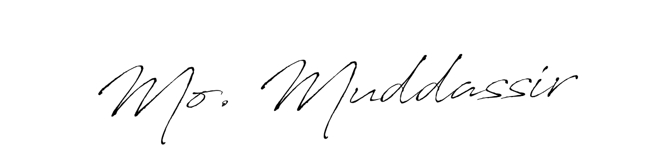 Create a beautiful signature design for name Mo. Muddassir. With this signature (Antro_Vectra) fonts, you can make a handwritten signature for free. Mo. Muddassir signature style 6 images and pictures png