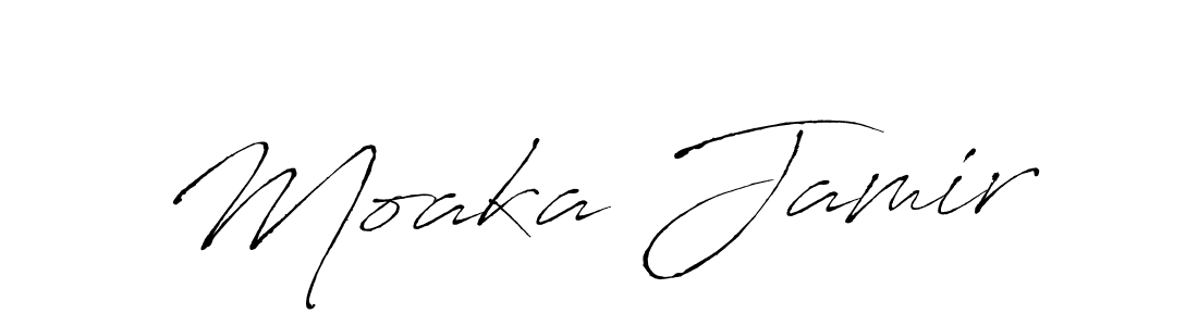 How to make Moaka Jamir name signature. Use Antro_Vectra style for creating short signs online. This is the latest handwritten sign. Moaka Jamir signature style 6 images and pictures png