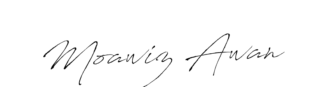 Design your own signature with our free online signature maker. With this signature software, you can create a handwritten (Antro_Vectra) signature for name Moawiz Awan. Moawiz Awan signature style 6 images and pictures png