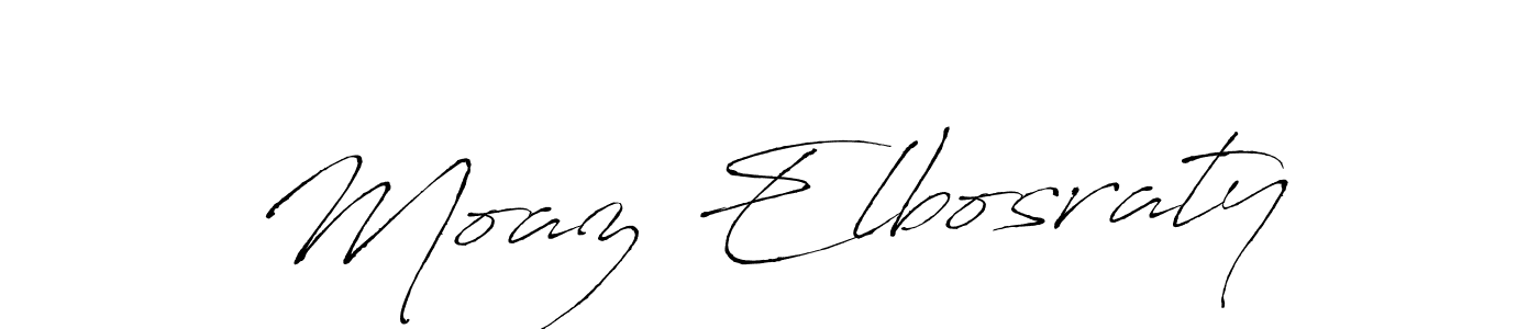 Moaz Elbosraty stylish signature style. Best Handwritten Sign (Antro_Vectra) for my name. Handwritten Signature Collection Ideas for my name Moaz Elbosraty. Moaz Elbosraty signature style 6 images and pictures png