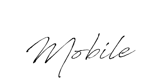 Design your own signature with our free online signature maker. With this signature software, you can create a handwritten (Antro_Vectra) signature for name Mobile. Mobile signature style 6 images and pictures png