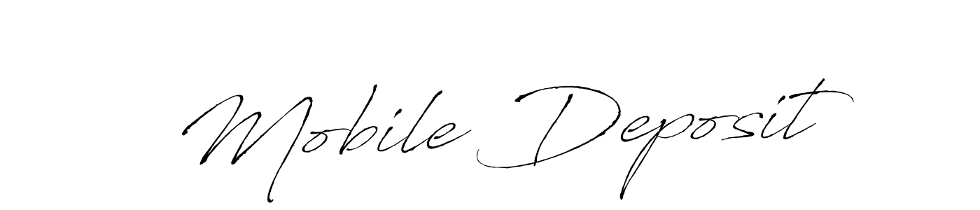 How to make Mobile Deposit signature? Antro_Vectra is a professional autograph style. Create handwritten signature for Mobile Deposit name. Mobile Deposit signature style 6 images and pictures png