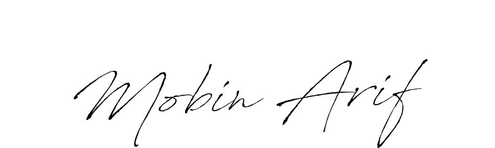 The best way (Antro_Vectra) to make a short signature is to pick only two or three words in your name. The name Mobin Arif include a total of six letters. For converting this name. Mobin Arif signature style 6 images and pictures png