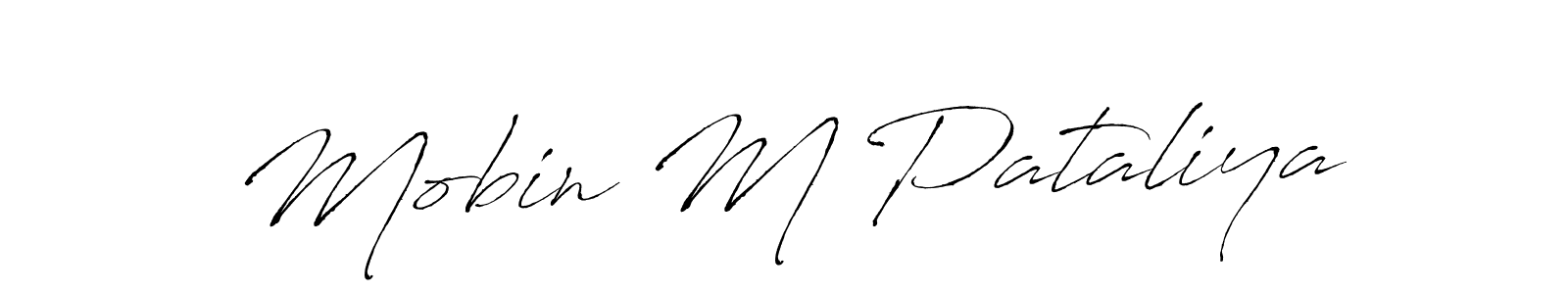 Use a signature maker to create a handwritten signature online. With this signature software, you can design (Antro_Vectra) your own signature for name Mobin M Pataliya. Mobin M Pataliya signature style 6 images and pictures png