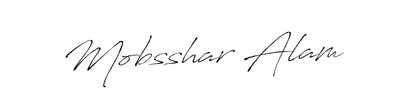 How to make Mobsshar Alam name signature. Use Antro_Vectra style for creating short signs online. This is the latest handwritten sign. Mobsshar Alam signature style 6 images and pictures png