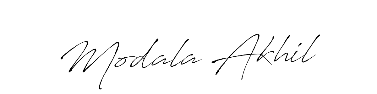 How to make Modala Akhil signature? Antro_Vectra is a professional autograph style. Create handwritten signature for Modala Akhil name. Modala Akhil signature style 6 images and pictures png