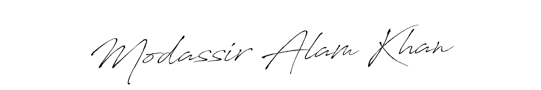 Make a beautiful signature design for name Modassir Alam Khan. With this signature (Antro_Vectra) style, you can create a handwritten signature for free. Modassir Alam Khan signature style 6 images and pictures png