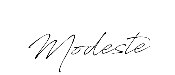 Make a beautiful signature design for name Modeste. With this signature (Antro_Vectra) style, you can create a handwritten signature for free. Modeste signature style 6 images and pictures png