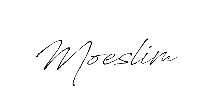 Moeslim stylish signature style. Best Handwritten Sign (Antro_Vectra) for my name. Handwritten Signature Collection Ideas for my name Moeslim. Moeslim signature style 6 images and pictures png