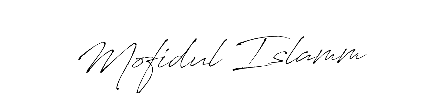 Make a beautiful signature design for name Mofidul Islamm. With this signature (Antro_Vectra) style, you can create a handwritten signature for free. Mofidul Islamm signature style 6 images and pictures png