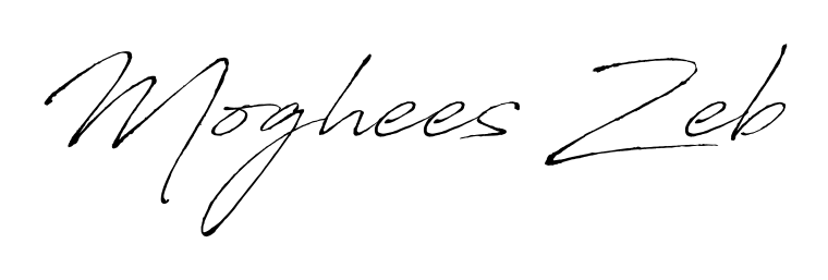 The Antro_Vectra handwriting style adds charm and authenticity to name Moghees Zeb. A wonderful choice for personal thank-you notes. Moghees Zeb signature style 6 images and pictures png