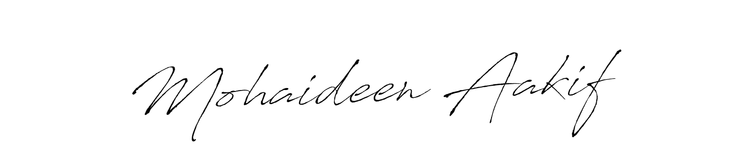 Make a beautiful signature design for name Mohaideen Aakif. With this signature (Antro_Vectra) style, you can create a handwritten signature for free. Mohaideen Aakif signature style 6 images and pictures png