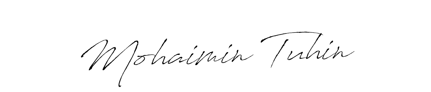 The best way (Antro_Vectra) to make a short signature is to pick only two or three words in your name. The name Mohaimin Tuhin include a total of six letters. For converting this name. Mohaimin Tuhin signature style 6 images and pictures png