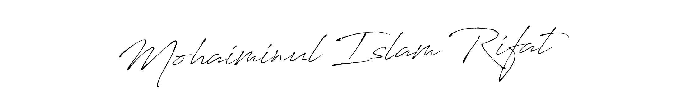 How to make Mohaiminul Islam Rifat name signature. Use Antro_Vectra style for creating short signs online. This is the latest handwritten sign. Mohaiminul Islam Rifat signature style 6 images and pictures png