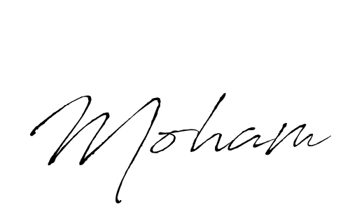 Make a beautiful signature design for name Moham. With this signature (Antro_Vectra) style, you can create a handwritten signature for free. Moham signature style 6 images and pictures png