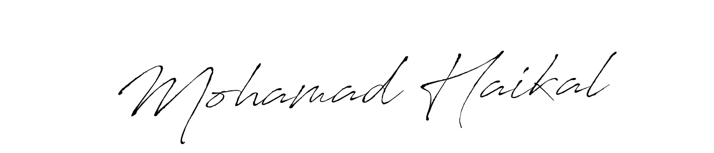 Create a beautiful signature design for name Mohamad Haikal. With this signature (Antro_Vectra) fonts, you can make a handwritten signature for free. Mohamad Haikal signature style 6 images and pictures png