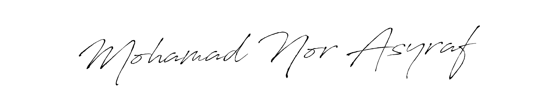 Design your own signature with our free online signature maker. With this signature software, you can create a handwritten (Antro_Vectra) signature for name Mohamad Nor Asyraf. Mohamad Nor Asyraf signature style 6 images and pictures png