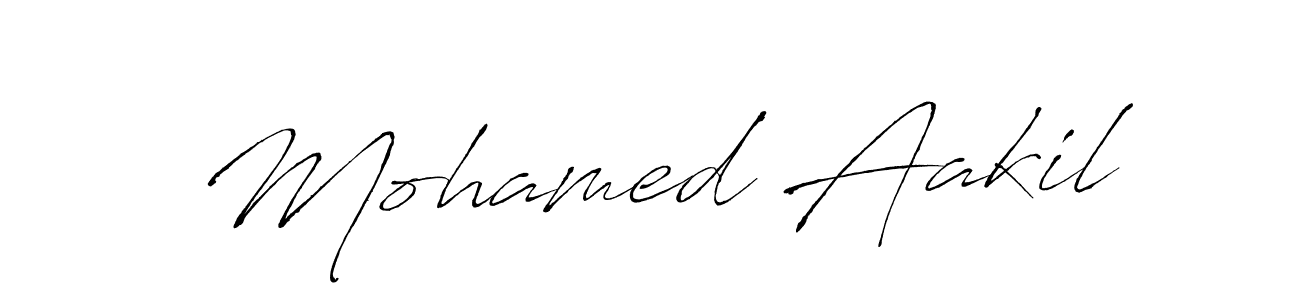 How to make Mohamed Aakil name signature. Use Antro_Vectra style for creating short signs online. This is the latest handwritten sign. Mohamed Aakil signature style 6 images and pictures png