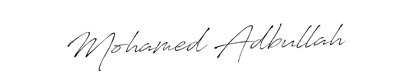 How to make Mohamed Adbullah name signature. Use Antro_Vectra style for creating short signs online. This is the latest handwritten sign. Mohamed Adbullah signature style 6 images and pictures png