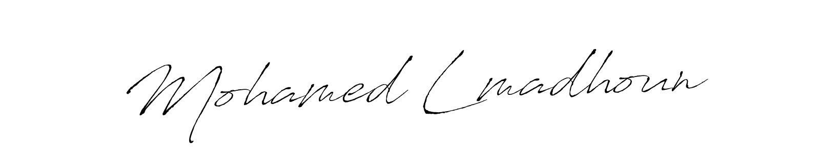 How to make Mohamed Lmadhoun name signature. Use Antro_Vectra style for creating short signs online. This is the latest handwritten sign. Mohamed Lmadhoun signature style 6 images and pictures png